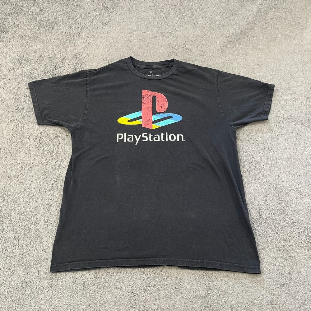 PlayStation Classic Distressed Black Short Sleeve Graphic T-Shirt Men's Size L